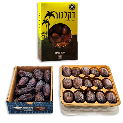 טריפל איכותי - תמר בונבון חצי קילו + תמר מג'הול 1 קילו + דקל נור 400 גרם